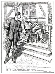 Lloyd George en Bonar Law bespreken de vooruitzichten van een algemene verkiezing, februari 1920