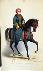 Lady Hester Lucy Stanhope (1776-1839) in Arabische kleding, illustratie uit haar Memoires, Londen, 1845