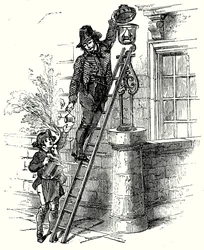 Lampenaansteker (gravure)