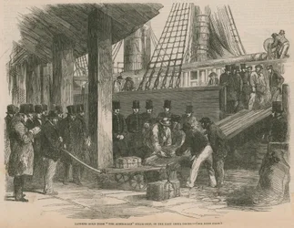 Goud lossen van het Australische stoomschip