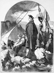 Landing van de Chevalier de St. George in Schotland, illustratie uit 