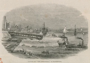 Te water laten van de Wellesley in Blackwall