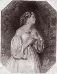 Lavinia, dochter van Titus, verloofde van Bassianus (Titus Andronicus of La Tres Lamentable Roman Tragedie door Titus Andronicus) in - 