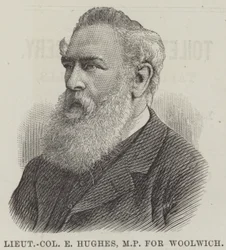 Luitenant-kolonel E Hughes, MP voor Woolwich (gravure)