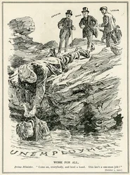 Lloyd George vertelt werkgevers, bankiers en arbeiders samen te werken om werkloosheid te verslaan, 1921