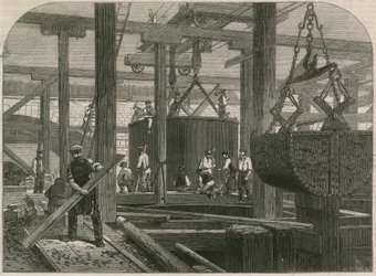 London, Chatham en Dover spoorwegbrugwerken bij Blackfriars