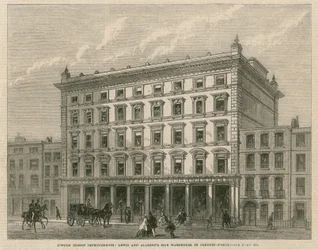 Londense straatverbeteringen: Lewis en Allenbys zijden warenhuis in Conduit Street