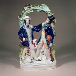 Longton Hall groep door Sampson Smith, ca. 1850