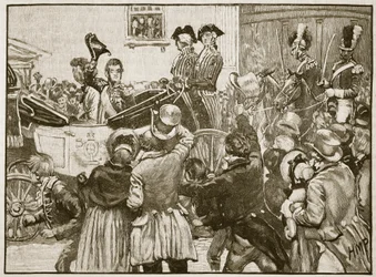 Lord Anglesey verlaat Ierland, Kingstown, 1828, illustratie uit Cassells Geïllustreerde Geschiedenis van Engeland