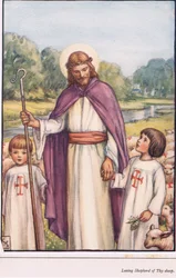 Liefdevolle herder van uw schapen, illustratie uit The Childrens Book of Hymns, 1929