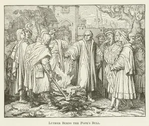 Luther verbrandt de pauselijke bul