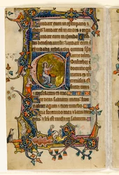 Jesaja die bidt, gehistorieerde initiaal uit de Macclesfield Psalter, Gebruik van Sarum, Oost-Anglia, ca. 1330