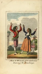 Man en vrouw uit Catalonië dansen de fandango