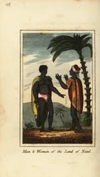 Man en vrouw van het land Natal, Zuid-Afrika