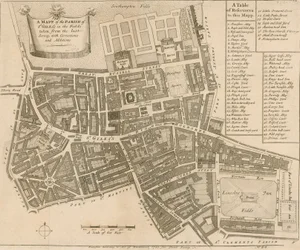 Kaart van de parochie van St Giles in the Fields, Londen