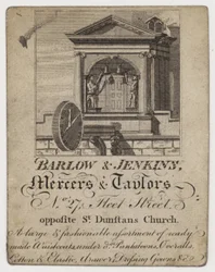 Handelaar en kleermaker, Barlow & Jenkins, handelskaart