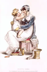 Ochtendjurk, modeplaat uit Ackermanns Repository of Arts
