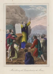 Mozes levert de Tien Geboden