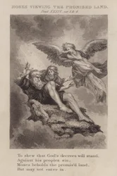 Mozes bekijkt het beloofde land, Deuteronomium XXXIV, vers 1 en 4