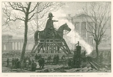 Het verplaatsen van het Wellington-standbeeld, Hyde Park Corner