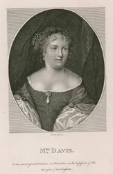 Mrs Davis, van een origineel miniatuur schilderij in het bezit van de Markies van Buckingham