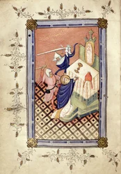 St. Thomas van Canterbury (c.1118-70) aangevallen door twee ridders, Horae, c.1420-30