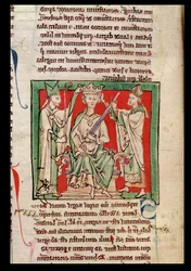 Ms 6712 (A.6.89) fol.133r Koning Stefanus (ca. 1097-1154) miniatuur uit Flores Historiarum, door Matthew Paris, 1250-52