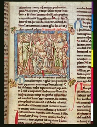 Ms 6712 (A.6.89) fol.53 Koning Arthur, miniatuur uit Flores Historiarum, door Matthew Paris, ca. 1250-52