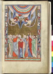 De Hemelvaart, uit de Hunterian Psalter, c.1170