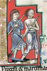 Maaien, uit de Hunterian Psalter, ca. 1170 (detail)