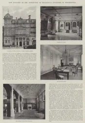 Nieuw gebouw van de Institution of Mechanical Engineers in Westminster (gravure)