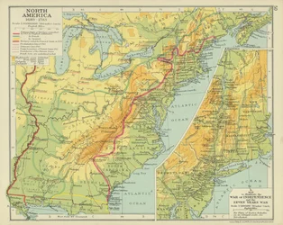 Noord-Amerika 1689-1783 (kleurenlitho)