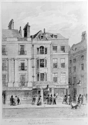 Oude ingang naar de Crown and Anchor Tavern, 1851