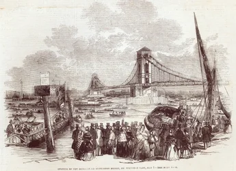 Opening van de Hungerford Suspension Bridge, uit 