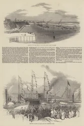 Opening van de nieuwe dokken in Sunderland (gravure)