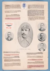 Pagina uit een plakboek samengesteld door Nat Whittaker tijdens het seizoen 1895-96