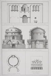 Paleis en mausoleum van Theodorik (c.454-526) in Ravenna, uit `Agincourts Geschiedenis van de Kunst door zijn Monumenten