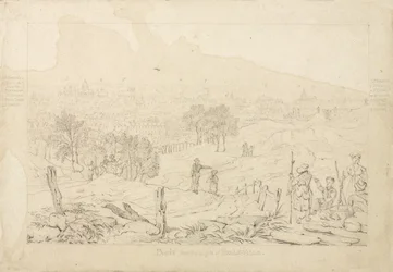 Parijs vanaf de Hoogten van Belle Ville, 1815
