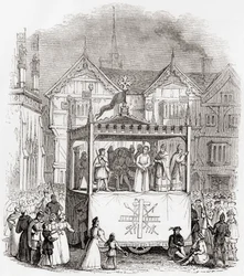 Opvoering van een 15e-eeuws passiespel - Het Proces en de Kruisiging van Christus - door de Smith