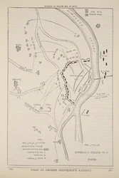 Plan van de Slag bij Sobraon, 10 februari 1846, illustratie uit Cassells Geïllustreerde Geschiedenis van Engeland