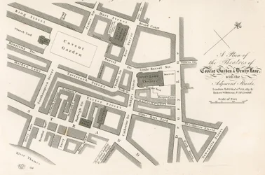 Plan van de theaters van Covent Garden, Londen