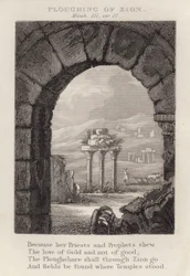 Ploegen van Zion, Micha III, vers 12 (gravure)