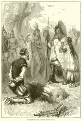 Pocahontas redt het leven van Kapitein Smith