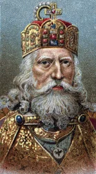 Portret van Karel de Grote (742-814), koning der Franken - Uit de serie Leaders of Men.