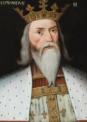 Portret van Edward III (olieverf op paneel)