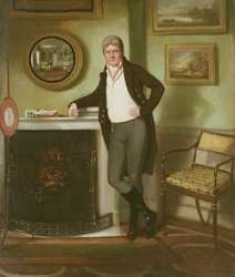 Portret van George Henckell in zijn studeerkamer, c.1800