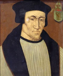 Portret van Richard Foxe of Fox (ca.1448-1528) bisschop van Winchester, Lord Privy Seal van Hendrik VII en Hendrik VIII en oprichter van Corpus Christi College, Oxford