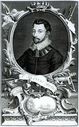 Portret van Sir Francis Drake (c.1540-96) gegraveerd door Jacobus Houbraken (1698-1780) (gravure)