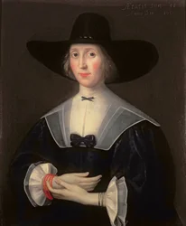 Portret van een dame in het zwart, 1638