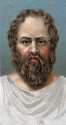 Portret van de Griekse filosoof Socrates (469-399 v.Chr.) - Uit de serie 
